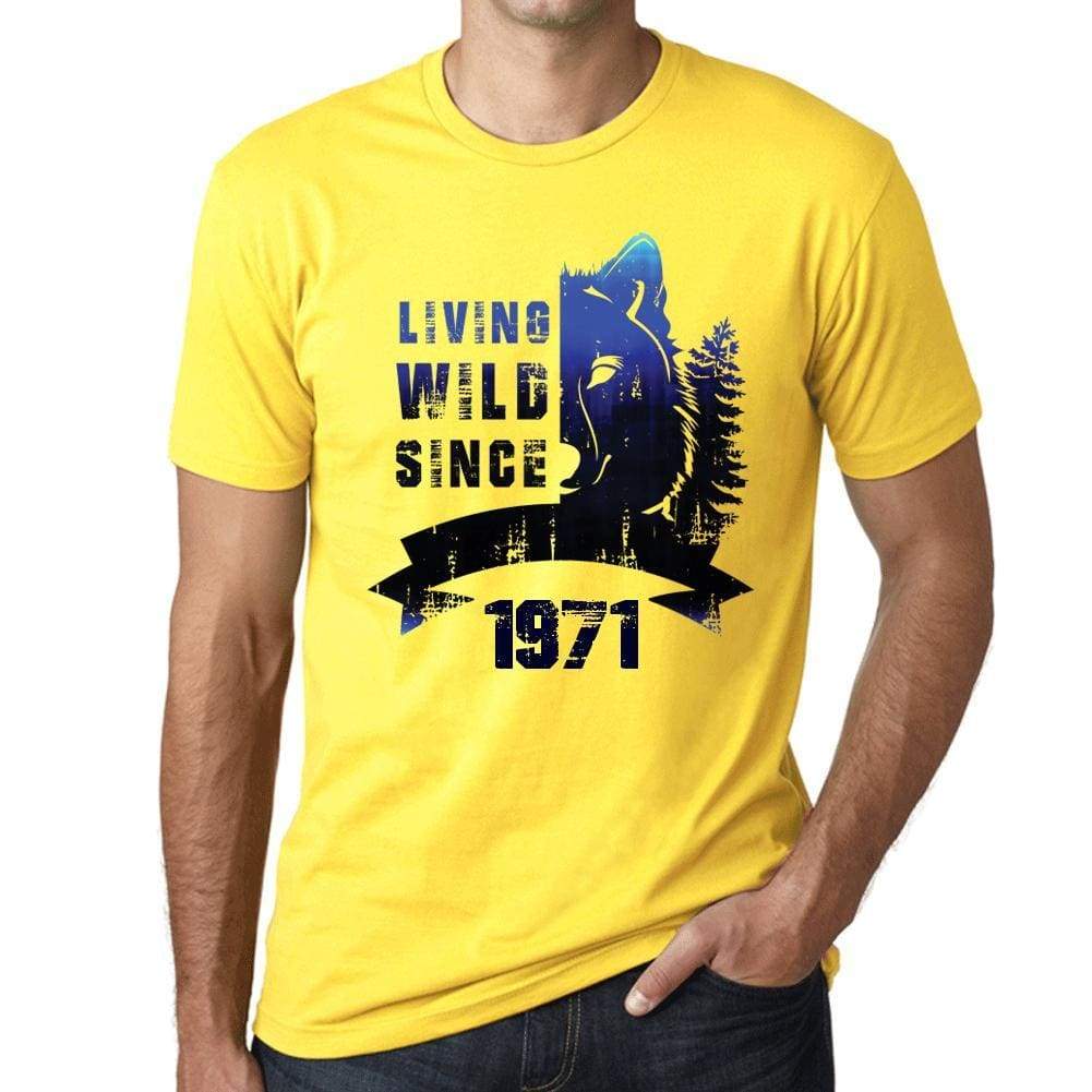 1971, Living Wild 2 Since 1971 Men's T-shirt Yellow Birthday Gift 00516 - ultrabasic-com