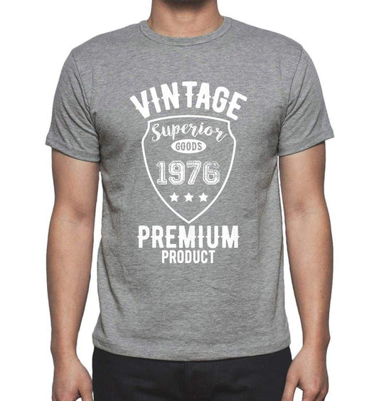 1976 Vintage superior, Grey, Men's Short Sleeve Round Neck T-shirt 00098 - ultrabasic-com