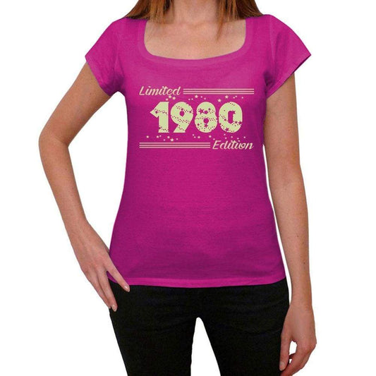 1980 Limited Edition Star, Women's T-shirt, Pink, Birthday Gift 00384 - ultrabasic-com