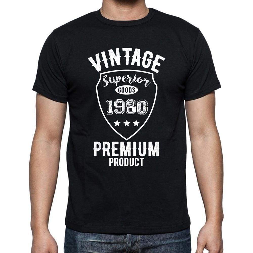 1980 Vintage superior, black, Men's Short Sleeve Round Neck T-shirt 00102 - ultrabasic-com