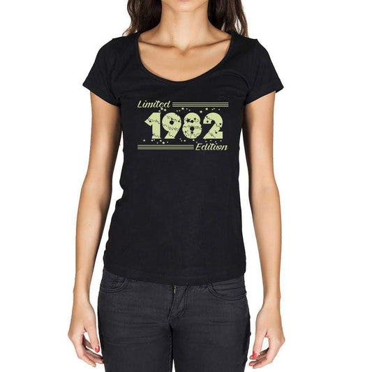 1982 Limited Edition Star, Women's T-shirt, Black, Birthday Gift 00383 - ultrabasic-com