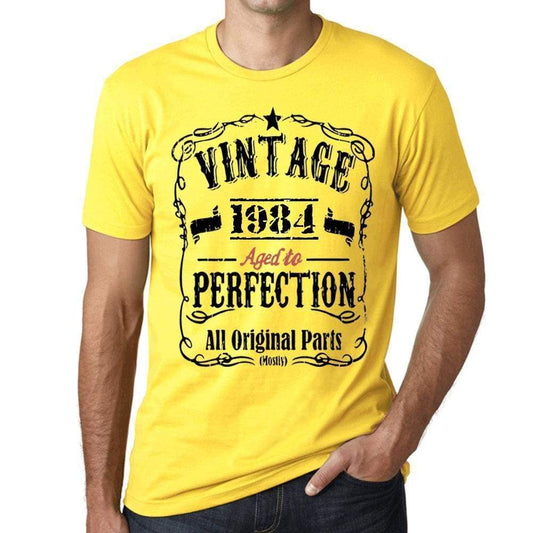 1984 Vintage Aged to Perfection Men's T-shirt Yellow Birthday Gift 00487 - ultrabasic-com