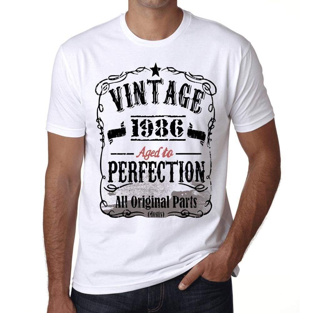 1986 Vintage Aged to Perfection Men's T-shirt White Birthday Gift 00488 - ultrabasic-com