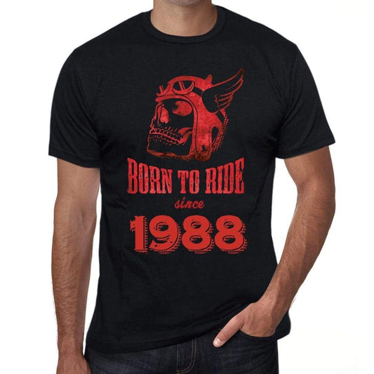 1988, Born to Ride Since 1988 Men's T-shirt Black Birthday Gift 00493 - ultrabasic-com