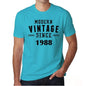 1988, Modern Vintage, Blue, Men's Short Sleeve Round Neck T-shirt 00107 - ultrabasic-com