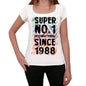 1988, Super No.1 Since 1988 Women's T-shirt White Birthday Gift 00505 - ultrabasic-com