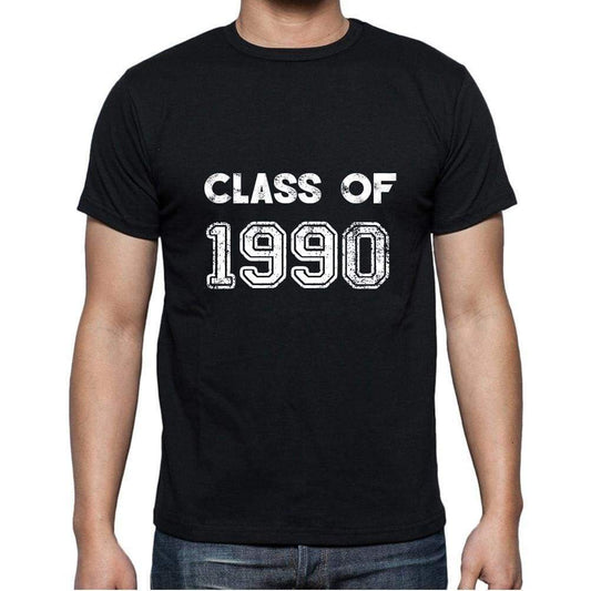 1990 Class Of Black Mens Short Sleeve Round Neck T-Shirt 00103 - Black / S - Casual
