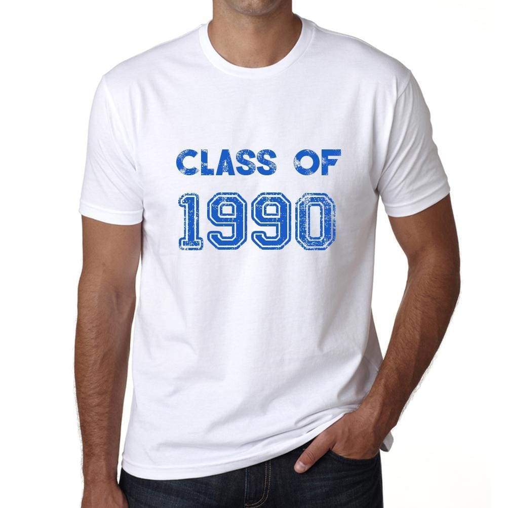 1990 Class Of White Mens Short Sleeve Round Neck T-Shirt 00094 - White / S - Casual