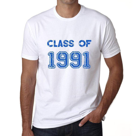 1991 Class Of White Mens Short Sleeve Round Neck T-Shirt 00094 - White / S - Casual