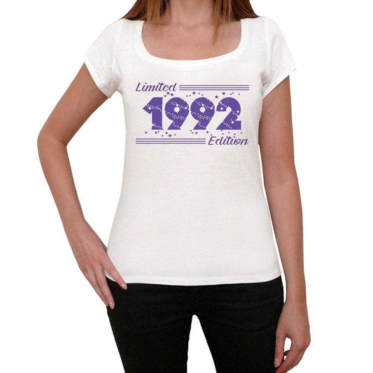 1992 Limited Edition Star Womens T-Shirt White Birthday Gift 00382 - White / Xs - Casual