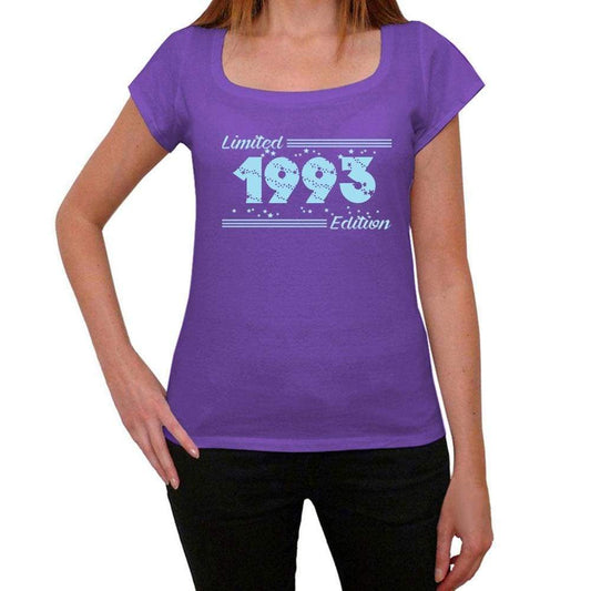1993 Limited Edition Star Womens T-Shirt Purple Birthday Gift 00385 - Purple / Xs - Casual