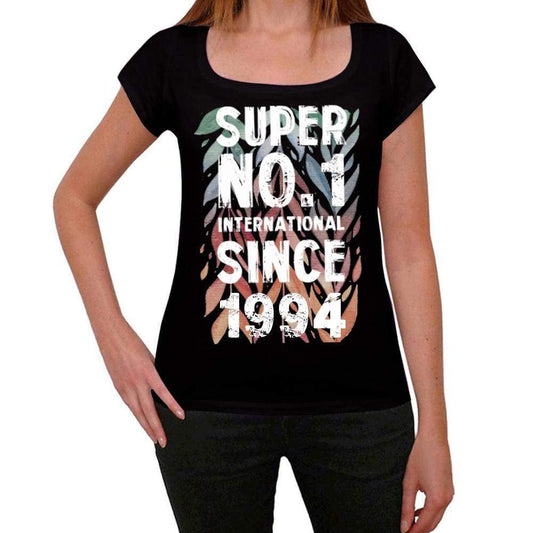 1994 Super No.1 Since 1994 Womens T-Shirt Black Birthday Gift 00506 - Black / Xs - Casual