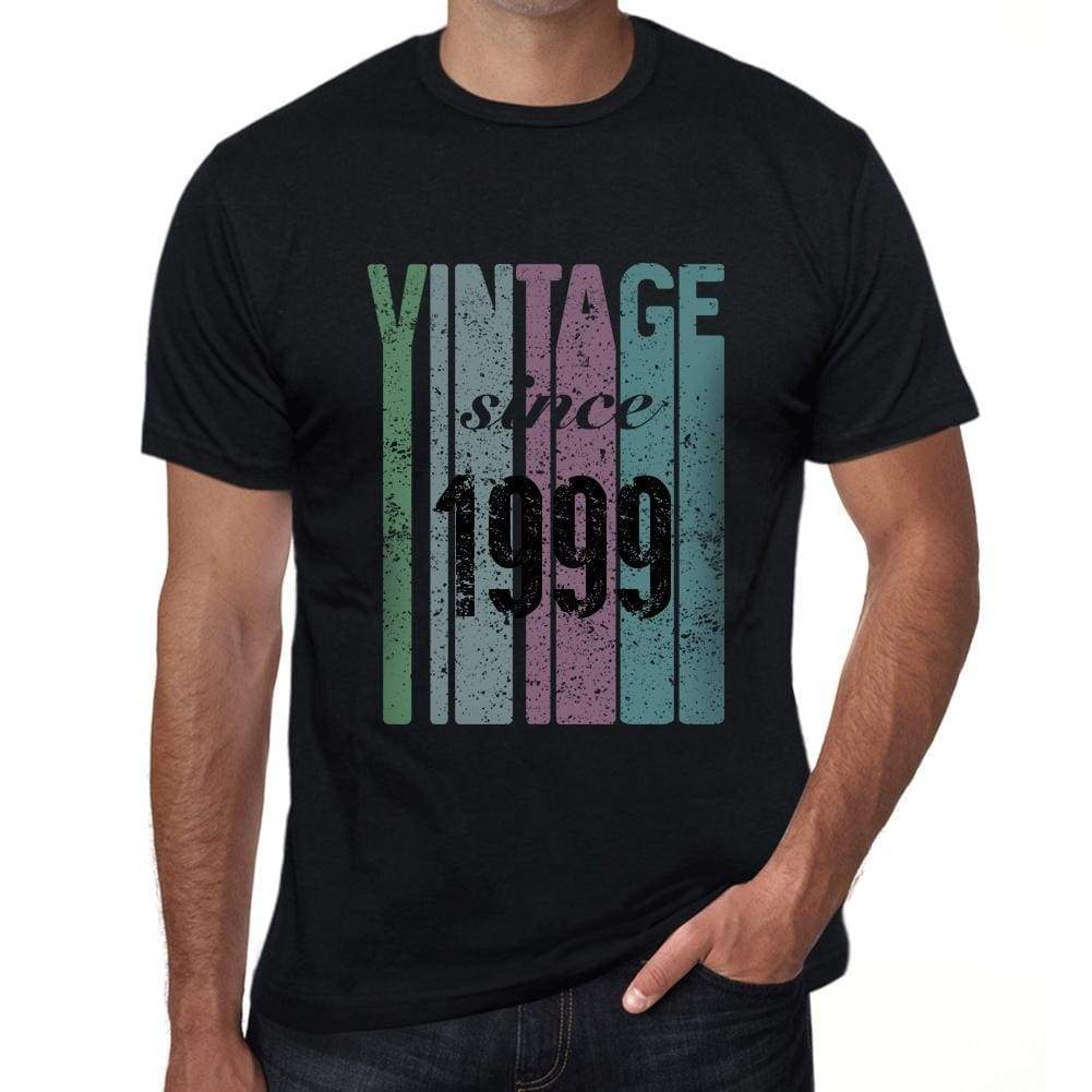 1999 Vintage Since 1999 Mens T-Shirt Black Birthday Gift 00502 - Black / X-Small - Casual
