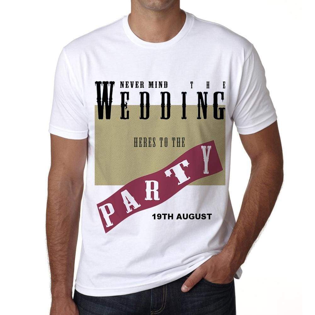 19Th August Wedding Wedding Party Mens Short Sleeve Round Neck T-Shirt 00048 - Casual