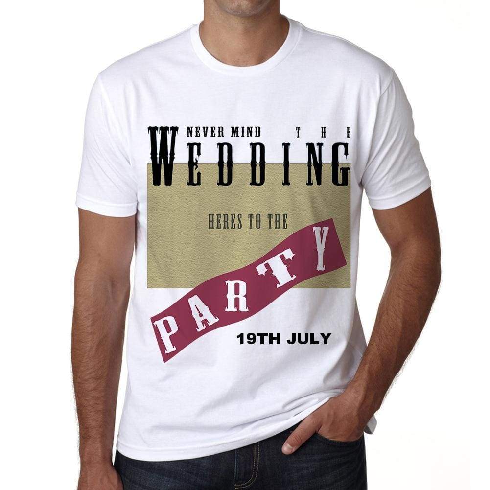 19Th July Wedding Wedding Party Mens Short Sleeve Round Neck T-Shirt 00048 - Casual