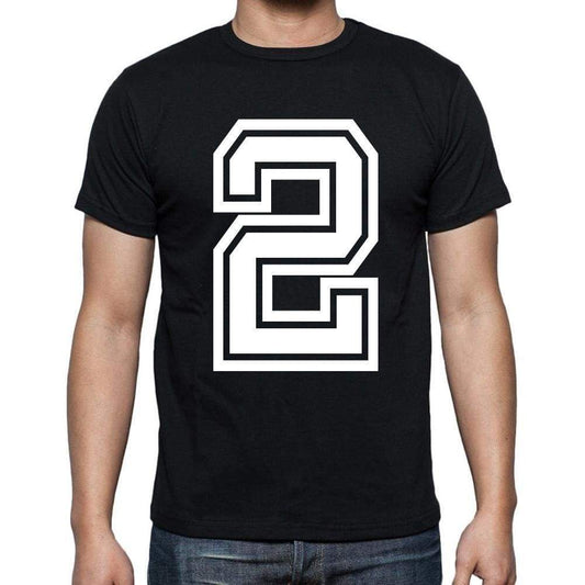 2 Numbers Black Mens Short Sleeve Round Neck T-Shirt 00116 - Casual