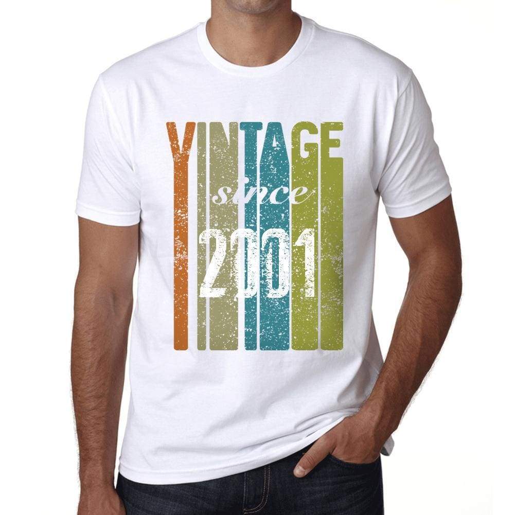 2001 Vintage Since 2001 Mens T-Shirt White Birthday Gift 00503 - White / X-Small - Casual