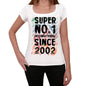 2002 Super No.1 Since 2002 Womens T-Shirt White Birthday Gift 00505 - White / Xs - Casual