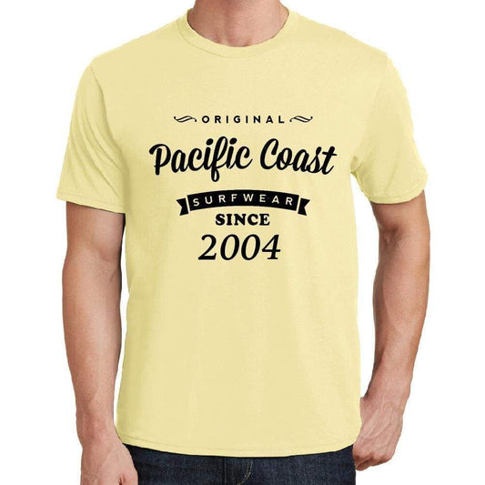 2004 Pacific Coast Yellow Mens Short Sleeve Round Neck T-Shirt 00105 - Yellow / S - Casual