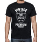 2012 Vintage Superior Black Mens Short Sleeve Round Neck T-Shirt 00102 - Black / S - Casual