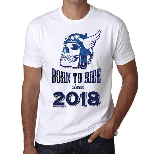 2018 Born To Ride Since 2018 Mens T-Shirt White Birthday Gift 00494 - White / Xs - Casual