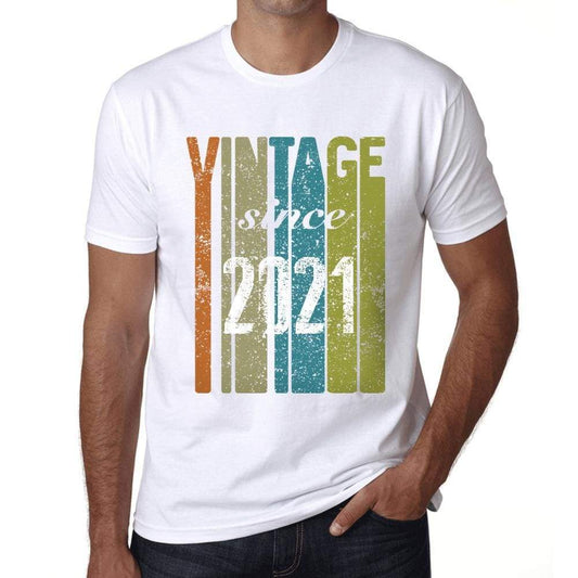 2021 Vintage Since 2021 Mens T-Shirt White Birthday Gift 00503 - White / X-Small - Casual