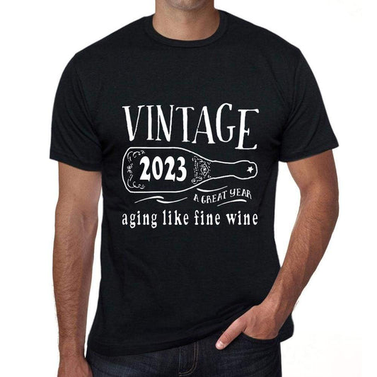 2023 Aging Like a Fine Wine <span>Men's</span> T-shirt Black Birthday Gift 00458 - ULTRABASIC