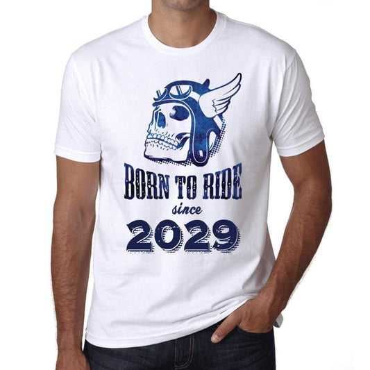 2029, Born to Ride Since 2029 Men's T-shirt White Birthday Gift 00494 - Ultrabasic