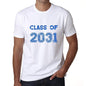 2031 Class Of White Mens Short Sleeve Round Neck T-Shirt 00094 - White / S - Casual