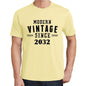 2032 Modern Vintage Yellow Mens Short Sleeve Round Neck T-Shirt 00106 - Yellow / S - Casual