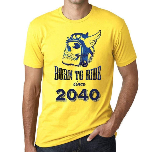 2040, Born to Ride Since 2040 Men's T-shirt Yellow Birthday Gift 00496 - Ultrabasic