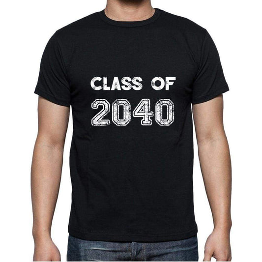 2040 Class Of Black Mens Short Sleeve Round Neck T-Shirt 00103 - Black / S - Casual