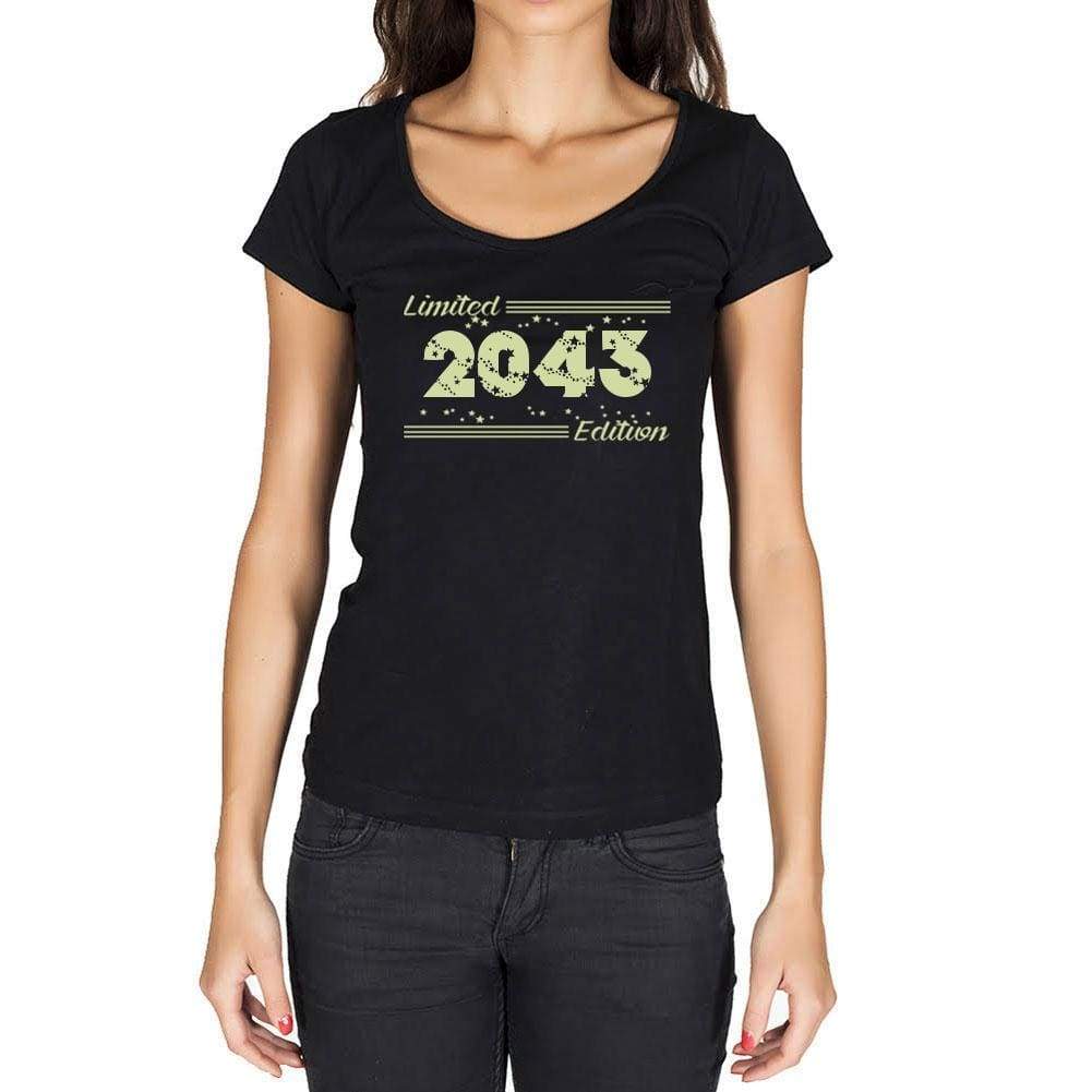 2043 Limited Edition Star Womens T-Shirt Black Birthday Gift 00383 - Black / Xs - Casual