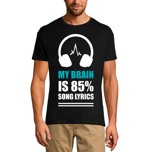 ULTRABASIC Men's Music T-Shirt My Brain is 85% Song Lyrics - Headphones Shirt
