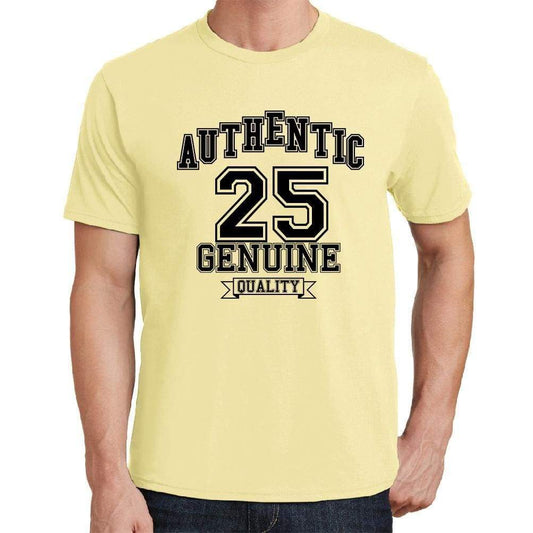 25 Authentic Genuine Yellow Mens Short Sleeve Round Neck T-Shirt 00119 - Yellow / S - Casual