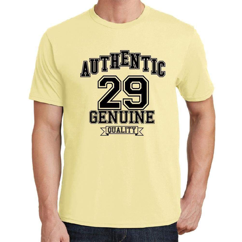 29 Authentic Genuine Yellow Mens Short Sleeve Round Neck T-Shirt 00119 - Yellow / S - Casual
