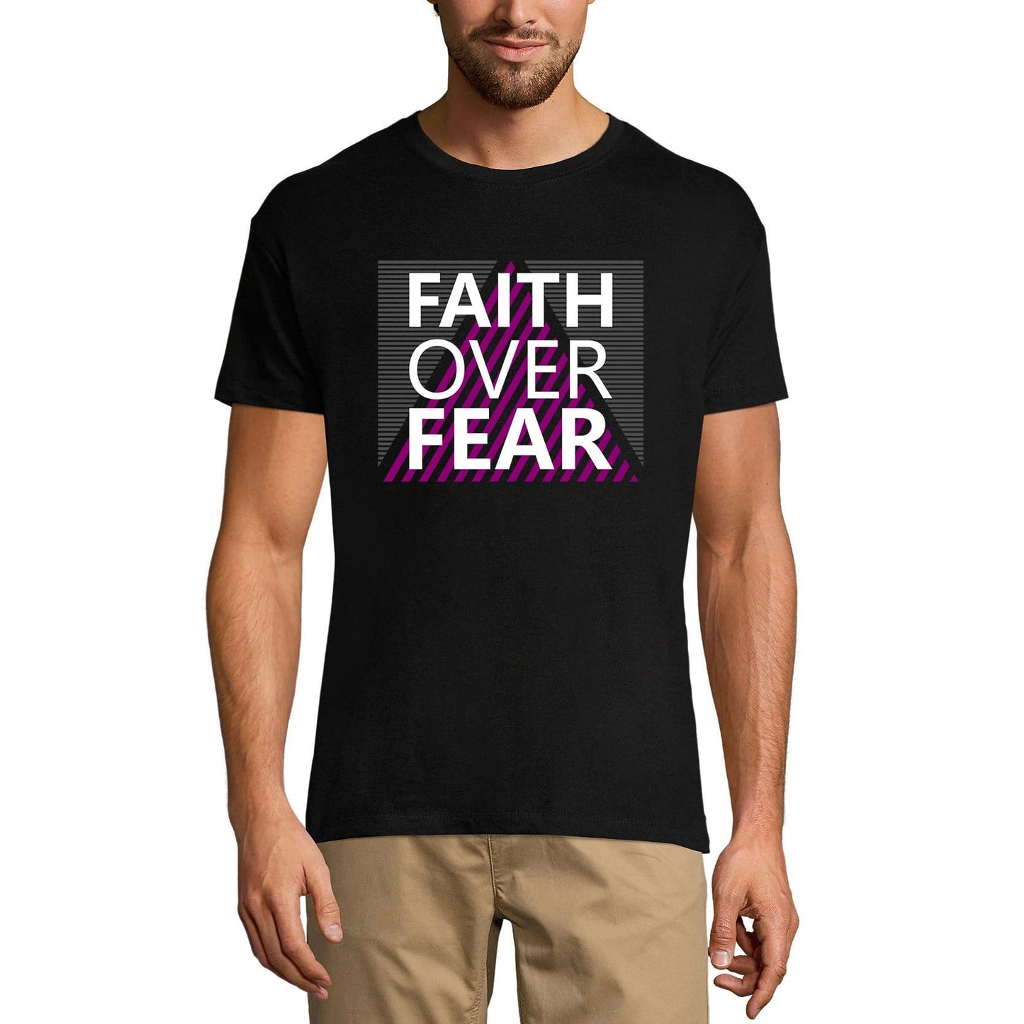 ULTRABASIC Graphic Religious Men's T-Shirt Faith Over Fear - Bible Scripture