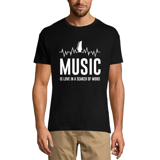 ULTRABASIC Men's T-Shirt Music is Love in Search of Word - Sound Beat Shirt