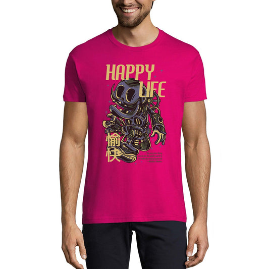 T-Shirt de nouveauté ULTRABASIC pour hommes, Happy Life-Robot effrayant
