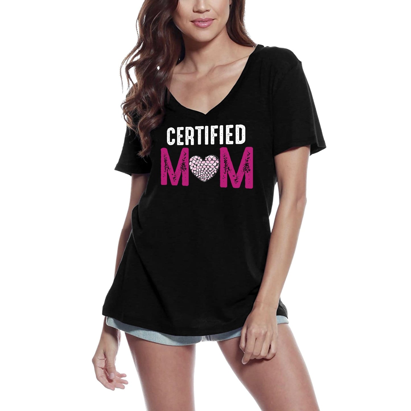 ULTRABASIC Women's T-Shirt Certified Mom - Heart Short Sleeve Tee Shirt Tops