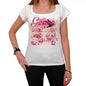 34 Genoa City With Number Womens Short Sleeve Round White T-Shirt 00008 - Casual