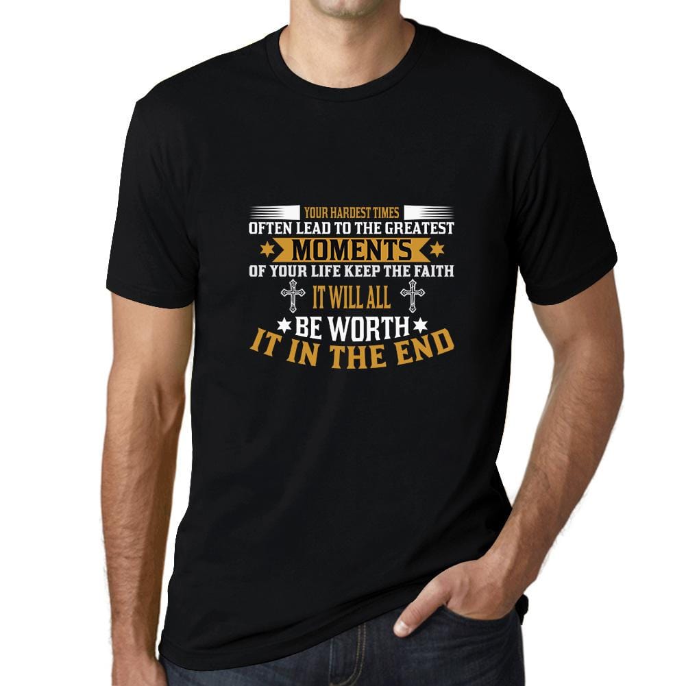 ULTRABASIC Men's T-Shirt Keep the Faith It Will All be Worth - Religious Shirt religious t shirt church tshirt christian bible faith humble tee shirts for men god didnt send you playeras frases cristianas jesus warriors thankful quotes outfits gift love god love people cross empowering inspirational blessed graphic prayer