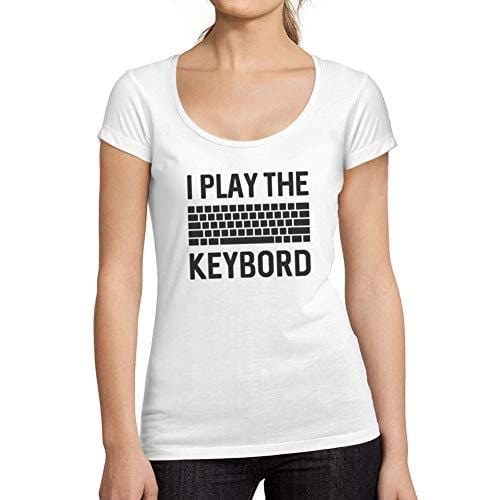 Ultrabasic - Femme Graphique Gamer Keyboard T-Shirt Esports Cadeau Idée Tee Blanco