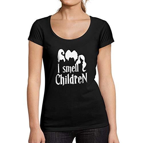 Ultrabasic - Tee-Shirt Femme col Rond Décolleté I Smell Children Halloween Lettre T-Shirt imprimé Noir Profond