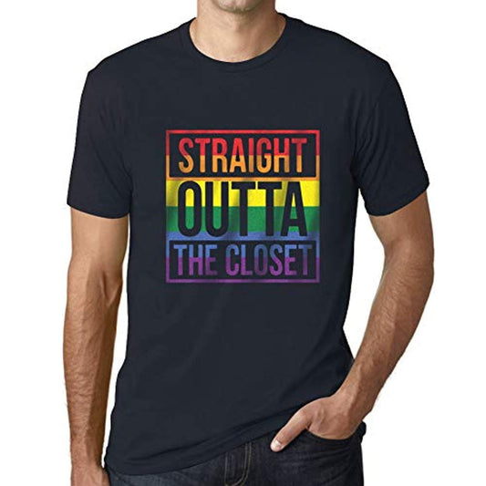 Ultrabasic T-shirt graphique pour homme LGBT Straight Outta The Closet <span>Bleu marine</span>