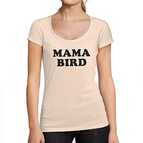 Ultrabasic - Tee-Shirt Femme col Rond Décolleté Mama Bird T-Shirt Rose Crémeux