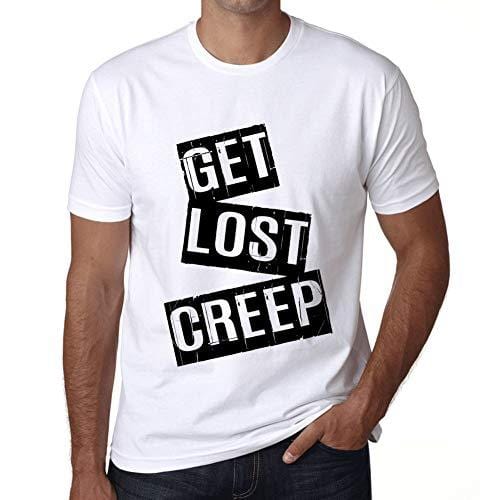 Ultrabasic - Homme T-Shirt Graphique Get Lost Creep T-Shirt Cadeau Lettre d'impression Blanc