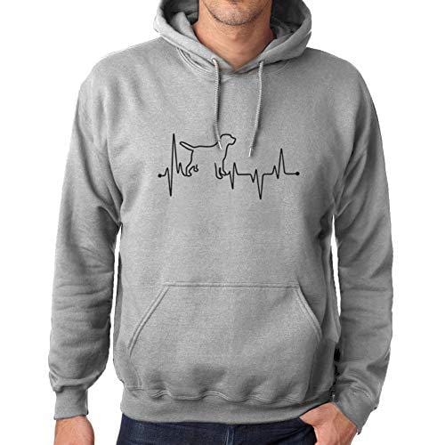 Ultrabasic - Homme Femme Imprimé Graphique Sweat à Capuche Dog Lover Heartbeat