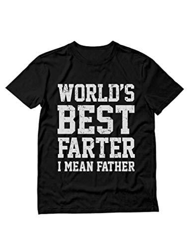 Men's T-shirt Funny Shirt for Dads, World's Best Farter, I Mean Father T-Shirt Black