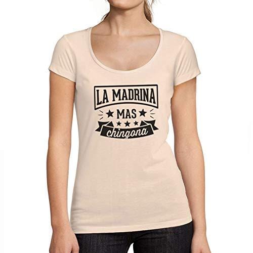 Ultrabasic - Tee-Shirt Femme col Rond Décolleté La Madrina Desde 2019 Rose Crémeux